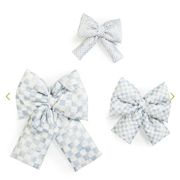 Mackenzie-Childs 🌟 Sterling Check Large Plush Bow 🎊 - Picture 10 of 11